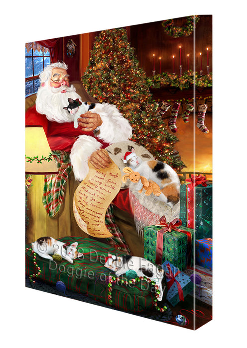 Santa Sleeping with Japanese Bobtail Cats Christmas Canvas Print Wall Art Décor CVS93194