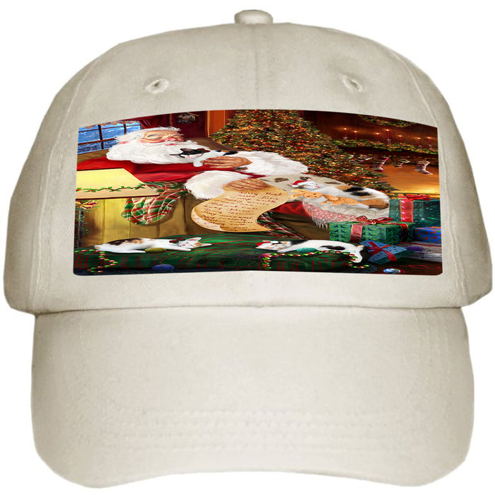 Santa Sleeping with Japanese Bobtail Cats Christmas Ball Hat Cap HAT62181