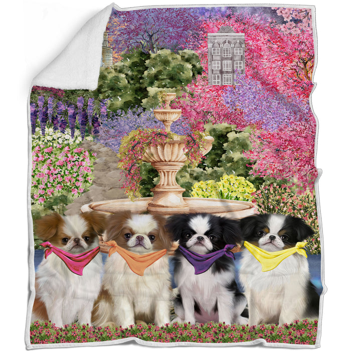 Japanese Chin Blanket: Explore a Variety of Designs, Personalized, Custom Bed Blankets, Cozy Sherpa, Fleece and Woven, Dog Gift for Pet Lovers