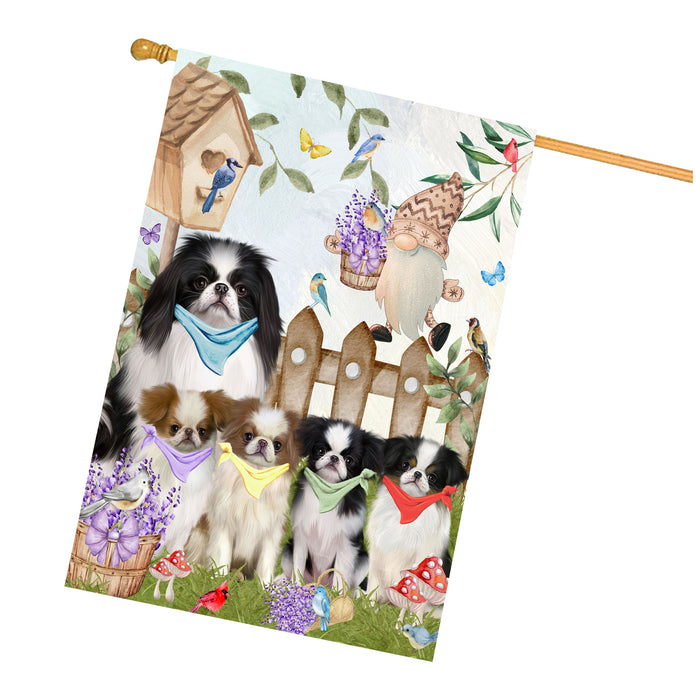Japanese Chin Dogs House Flag: Explore a Variety of Designs, Custom, Personalized, Weather Resistant, Double-Sided, Home Outside Yard Decor for Dog and Pet Lovers
