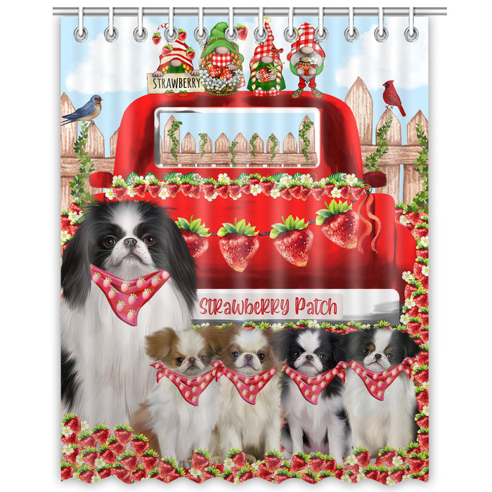 Japanese Chin Shower Curtain, Explore a Variety of Personalized Designs, Custom, Waterproof Bathtub Curtains with Hooks for Bathroom, Dog Gift for Pet Lovers