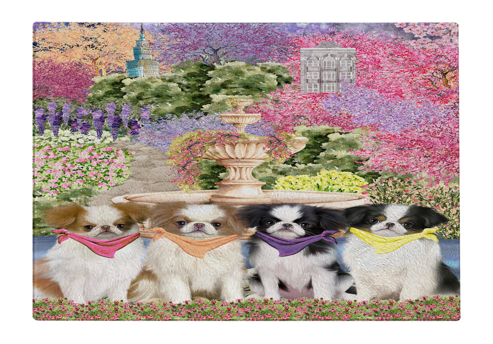 Japanese Chin Cutting Board for Kitchen, Tempered Glass Scratch and Stain Resistant, Explore a Variety of Designs, Custom, Personalized, Dog Gift for Pet Lovers