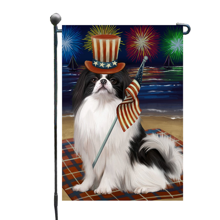 4th of July Independence Day Firework Japanese Chin Dog Garden Flags Outdoor Decor for Homes and Gardens Double Sided Garden Yard Spring Decorative Vertical Home Flags Garden Porch Lawn Flag for Decorations GFLG67698