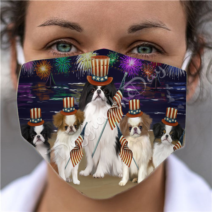 4th of July Independence Day Japanese Chin Dogs Face Mask FM49415