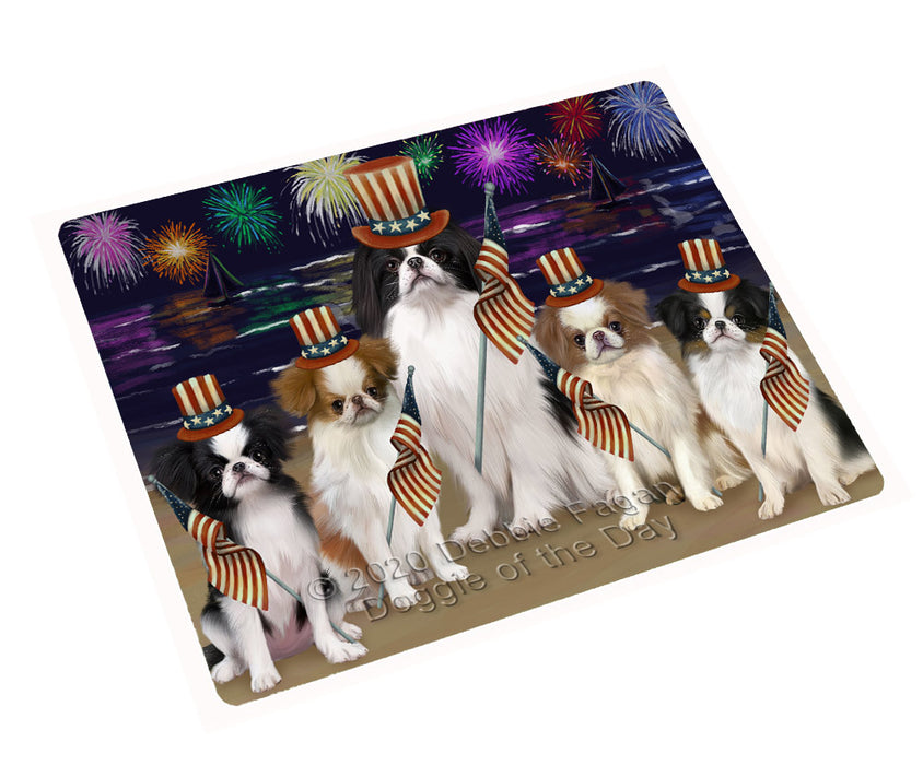 4th of July Independence Day Firework Japanese Chin Dogs Cutting Board - For Kitchen - Scratch & Stain Resistant - Designed To Stay In Place - Easy To Clean By Hand - Perfect for Chopping Meats, Vegetables