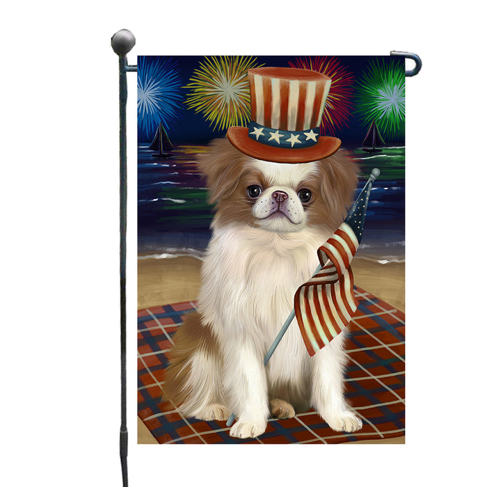 4th of July Independence Day Firework Japanese Chin Dog Garden Flags Outdoor Decor for Homes and Gardens Double Sided Garden Yard Spring Decorative Vertical Home Flags Garden Porch Lawn Flag for Decorations GFLG67699