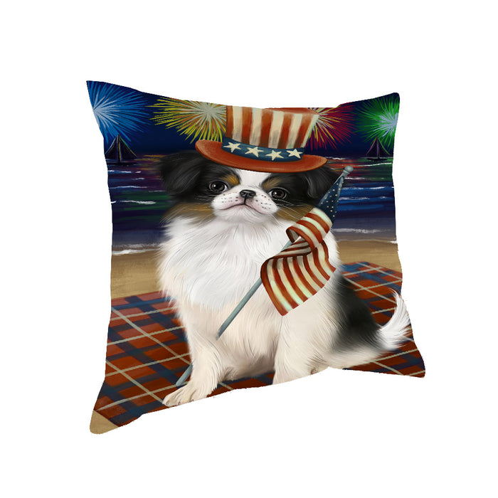4th of July Independence Day Firework Japanese Chin Dog Pillow with Top Quality High-Resolution Images - Ultra Soft Pet Pillows for Sleeping - Reversible & Comfort - Ideal Gift for Dog Lover - Cushion for Sofa Couch Bed - 100% Polyester, PILA91483