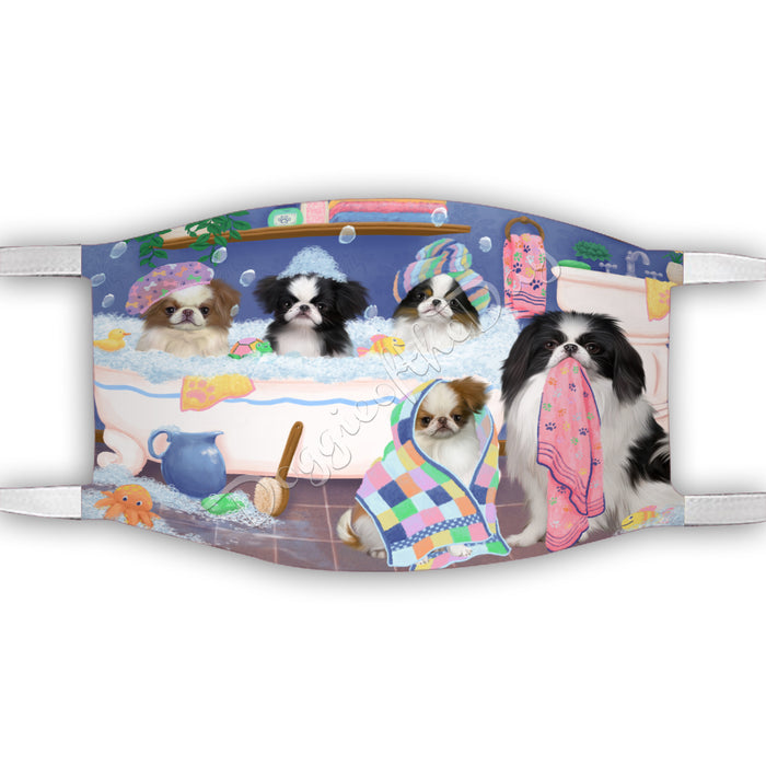 Rub A Dub Dogs In A Tub  Japanese Chin Dogs Face Mask FM49515