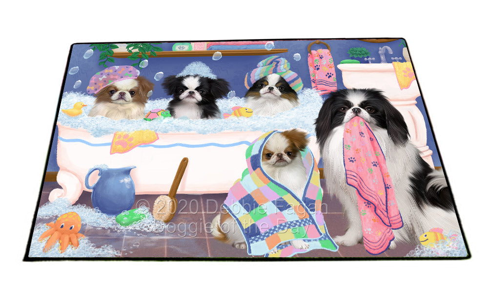 Rub a Dub Dogs in a Tub Japanese Chin Dogs Floormat FLMS55699