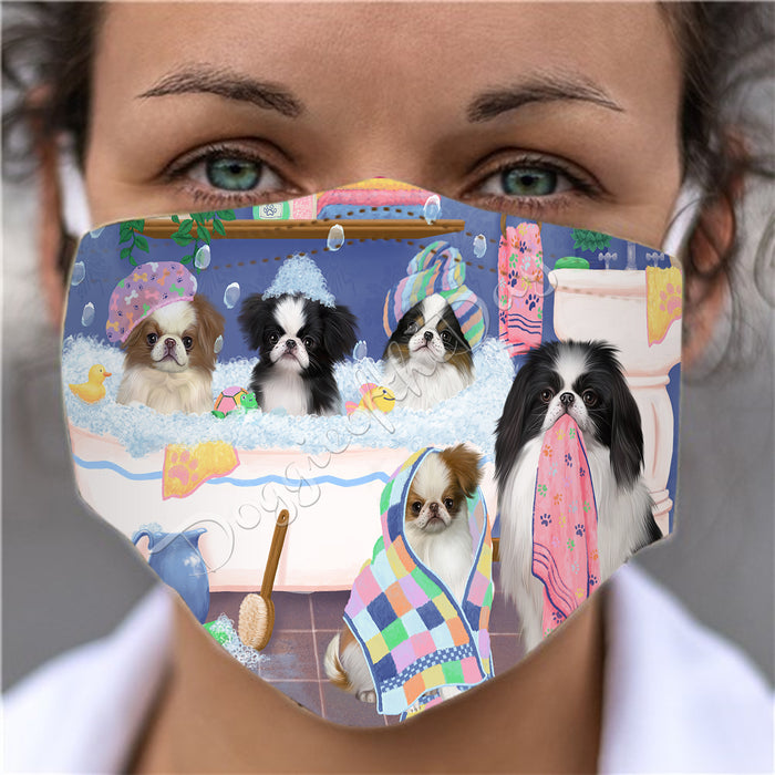 Rub A Dub Dogs In A Tub  Japanese Chin Dogs Face Mask FM49515