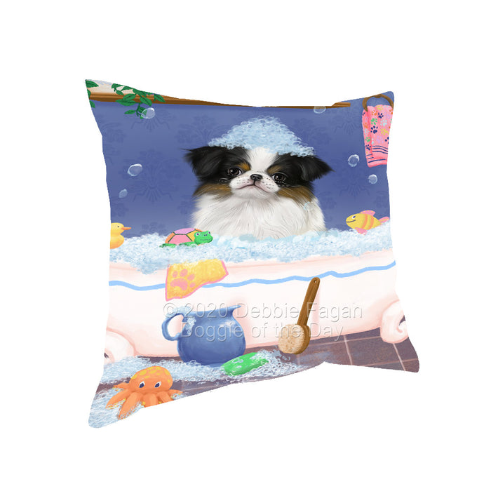 Rub a Dub Dogs in a Tub Japanese Chin Dog Pillow with Top Quality High-Resolution Images - Ultra Soft Pet Pillows for Sleeping - Reversible & Comfort - Ideal Gift for Dog Lover - Cushion for Sofa Couch Bed - 100% Polyester, PILA92338