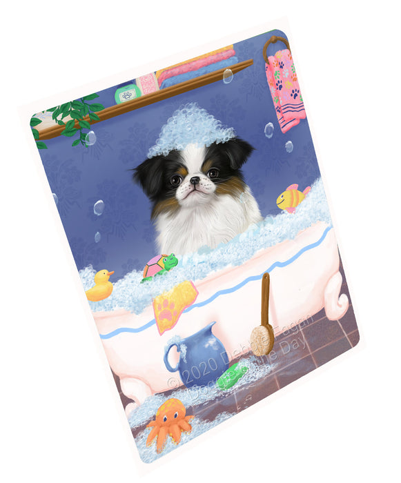Rub a Dub Dogs in a Tub Japanese Chin Dog Cutting Board - For Kitchen - Scratch & Stain Resistant - Designed To Stay In Place - Easy To Clean By Hand - Perfect for Chopping Meats, Vegetables, CA82962