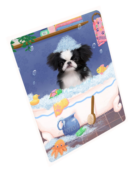 Rub a Dub Dogs in a Tub Japanese Chin Dog Cutting Board - For Kitchen - Scratch & Stain Resistant - Designed To Stay In Place - Easy To Clean By Hand - Perfect for Chopping Meats, Vegetables, CA82964