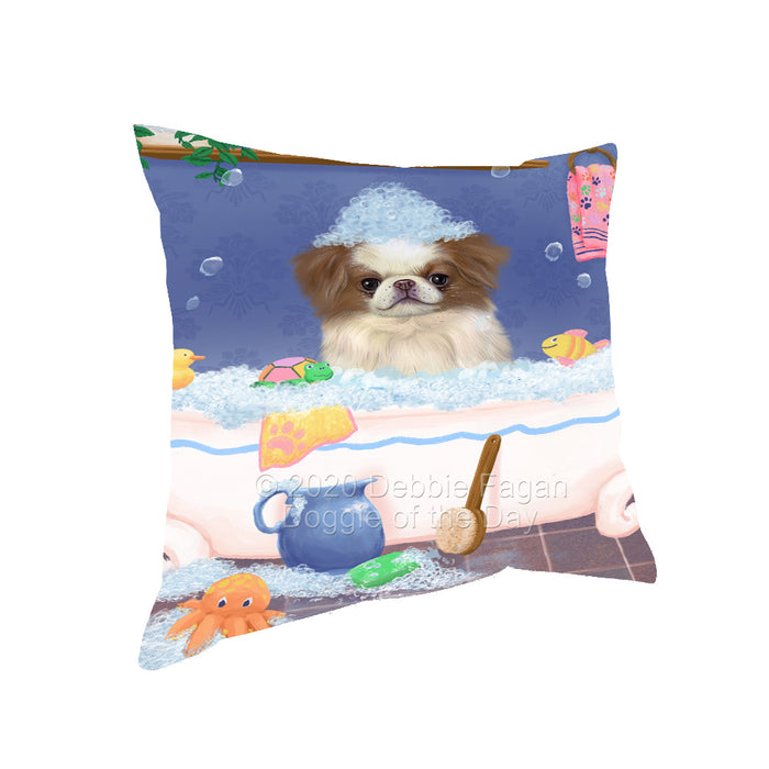 Rub a Dub Dogs in a Tub Japanese Chin Dog Pillow with Top Quality High-Resolution Images - Ultra Soft Pet Pillows for Sleeping - Reversible & Comfort - Ideal Gift for Dog Lover - Cushion for Sofa Couch Bed - 100% Polyester, PILA92344