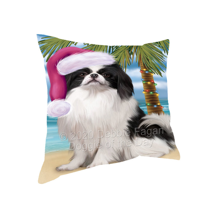 Christmas Summertime Island Tropical Beach Japanese Chin Dog Pillow with Top Quality High-Resolution Images - Ultra Soft Pet Pillows for Sleeping - Reversible & Comfort - Ideal Gift for Dog Lover - Cushion for Sofa Couch Bed - 100% Polyester, PILA92797