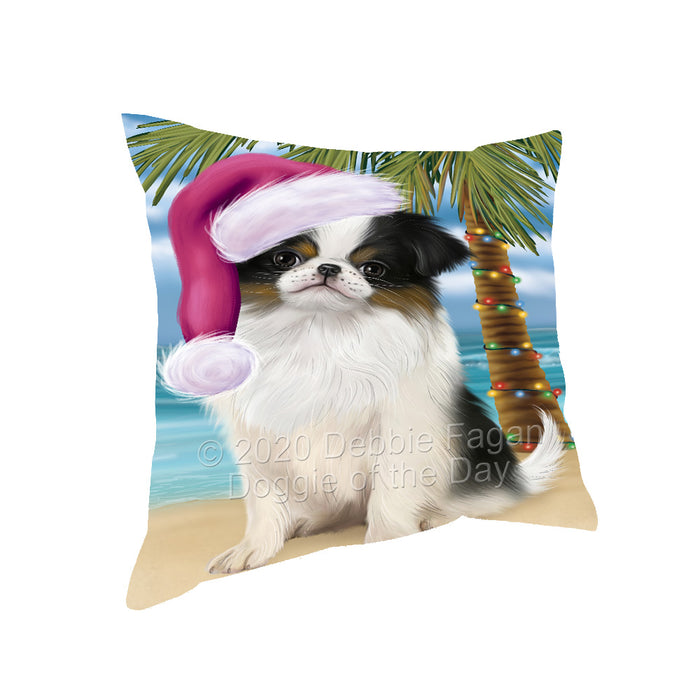 Christmas Summertime Island Tropical Beach Japanese Chin Dog Pillow with Top Quality High-Resolution Images - Ultra Soft Pet Pillows for Sleeping - Reversible & Comfort - Ideal Gift for Dog Lover - Cushion for Sofa Couch Bed - 100% Polyester, PILA92800