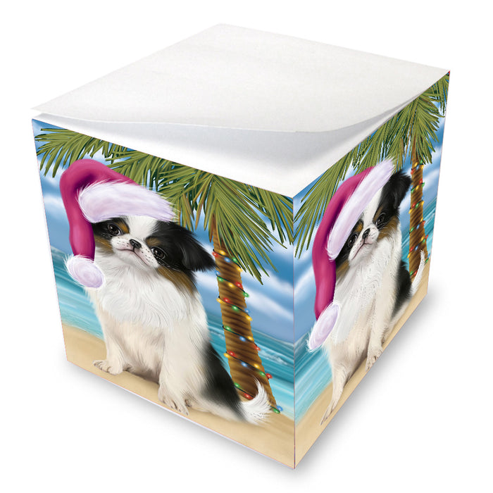 Christmas Summertime Island Tropical Beach Japanese Chin Dog Note Cube NOC-DOTD-A57464