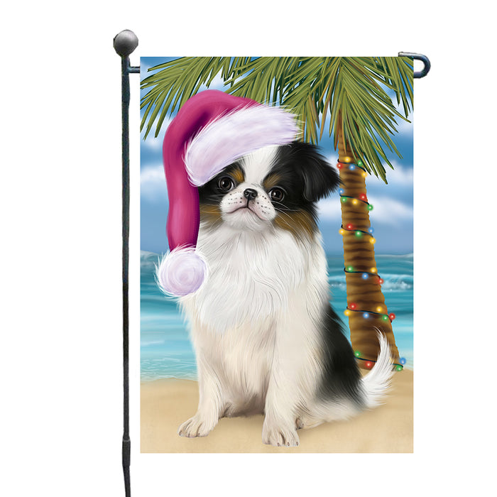 Christmas Summertime Island Tropical Beach Japanese Chin Dog Garden Flags Outdoor Decor for Homes and Gardens Double Sided Garden Yard Spring Decorative Vertical Home Flags Garden Porch Lawn Flag for Decorations GFLG68150