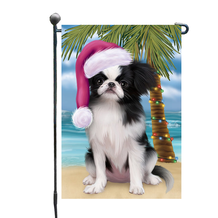 Christmas Summertime Island Tropical Beach Japanese Chin Dog Garden Flags Outdoor Decor for Homes and Gardens Double Sided Garden Yard Spring Decorative Vertical Home Flags Garden Porch Lawn Flag for Decorations GFLG68151