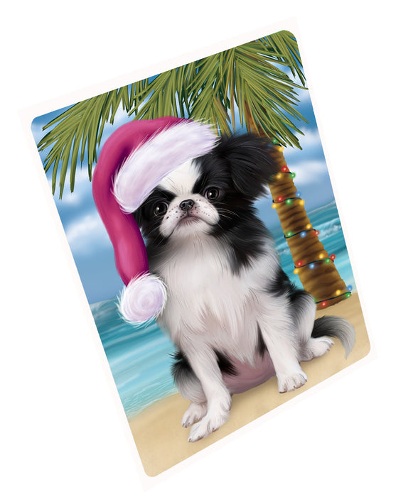 Christmas Summertime Island Tropical Beach Japanese Chin Dog Refrigerator/Dishwasher Magnet - Kitchen Decor Magnet - Pets Portrait Unique Magnet - Ultra-Sticky Premium Quality Magnet RMAG112728