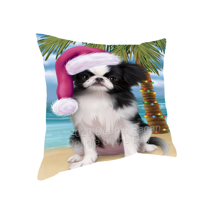 Christmas Summertime Island Tropical Beach Japanese Chin Dog Pillow with Top Quality High-Resolution Images - Ultra Soft Pet Pillows for Sleeping - Reversible & Comfort - Ideal Gift for Dog Lover - Cushion for Sofa Couch Bed - 100% Polyester, PILA92803