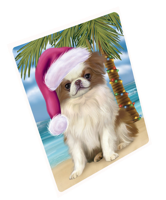 Christmas Summertime Island Tropical Beach Japanese Chin Dog Refrigerator/Dishwasher Magnet - Kitchen Decor Magnet - Pets Portrait Unique Magnet - Ultra-Sticky Premium Quality Magnet RMAG112733