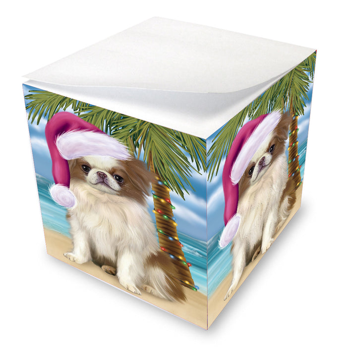 Christmas Summertime Island Tropical Beach Japanese Chin Dog Note Cube NOC-DOTD-A57466