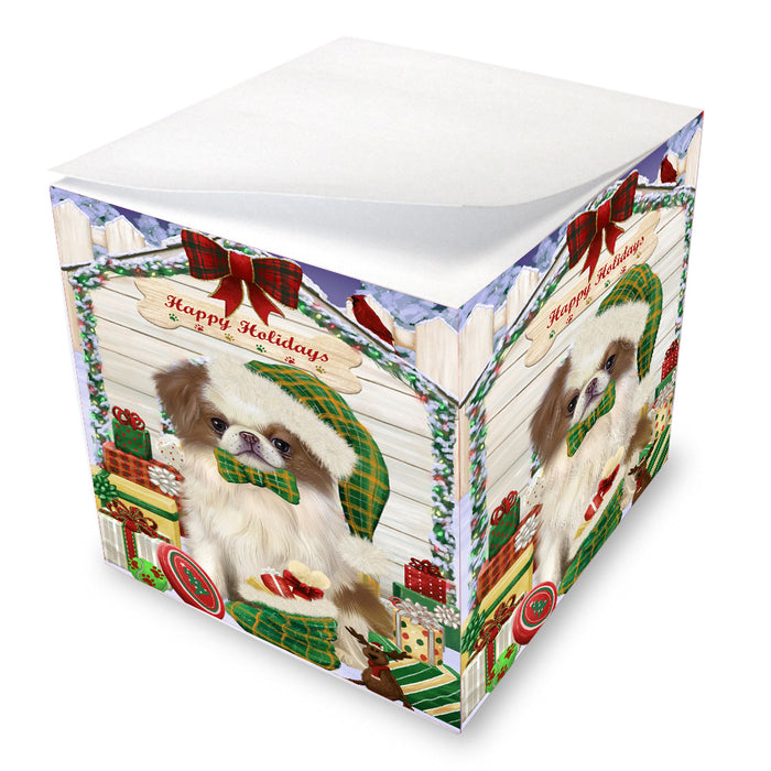 Christmas House with Presents Japanese Chin Dog Note Cube NOC-DOTD-A57418