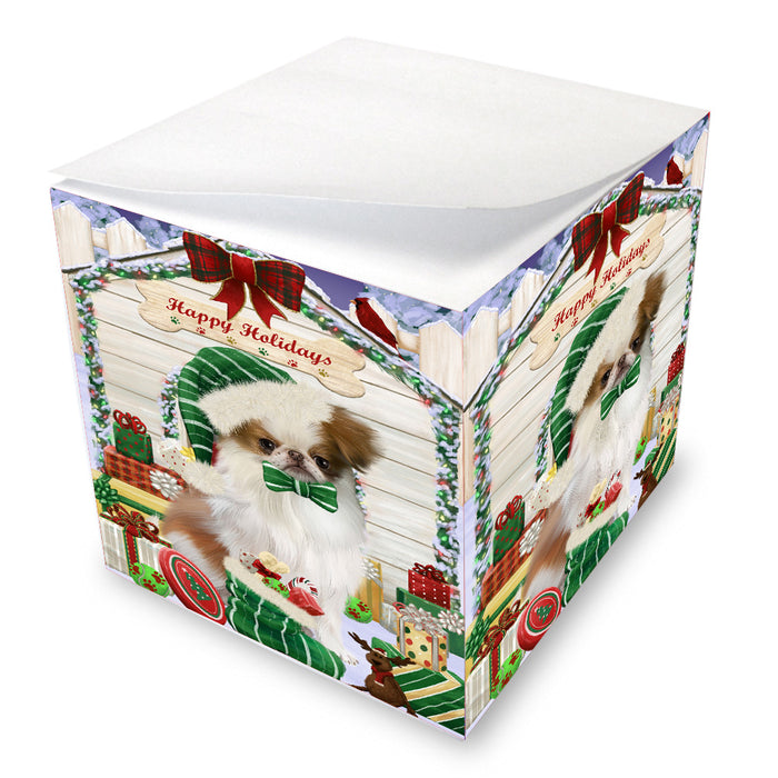 Christmas House with Presents Japanese Chin Dog Note Cube NOC-DOTD-A57419