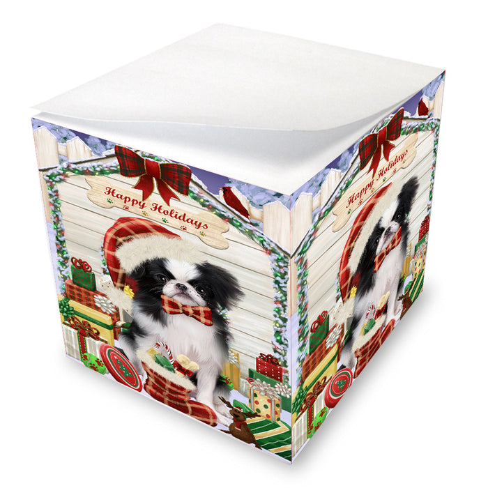 Christmas House with Presents Japanese Chin Dog Note Cube NOC-DOTD-A57420