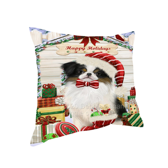 Christmas House with Presents Japanese Chin Dog Pillow with Top Quality High-Resolution Images - Ultra Soft Pet Pillows for Sleeping - Reversible & Comfort - Ideal Gift for Dog Lover - Cushion for Sofa Couch Bed - 100% Polyester, PILA92575