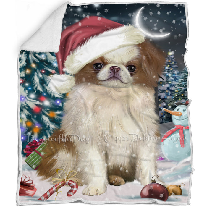 Have a Holly Jolly Christmas Japanese Chin Dog Blanket BLNKT143580