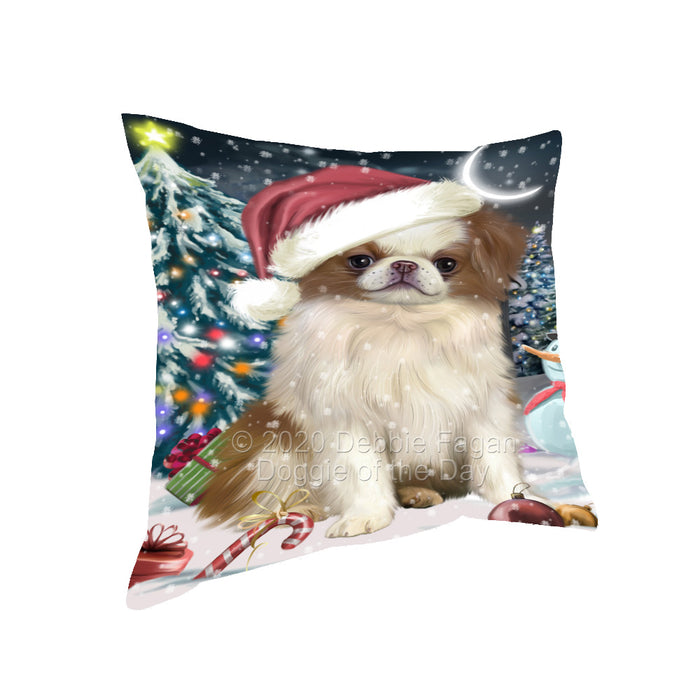 Christmas Holly Jolly Japanese Chin Dog Pillow with Top Quality High-Resolution Images - Ultra Soft Pet Pillows for Sleeping - Reversible & Comfort - Ideal Gift for Dog Lover - Cushion for Sofa Couch Bed - 100% Polyester, PILA92911
