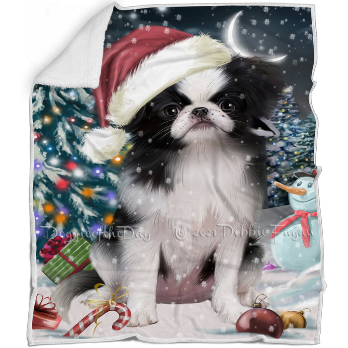 Have a Holly Jolly Christmas Japanese Chin Dog Blanket BLNKT143581