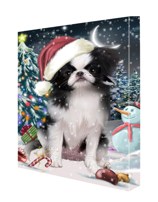 Christmas Holly Jolly Japanese Chin Dog Canvas Wall Art - Premium Quality Ready to Hang Room Decor Wall Art Canvas - Unique Animal Printed Digital Painting for Decoration CVS436