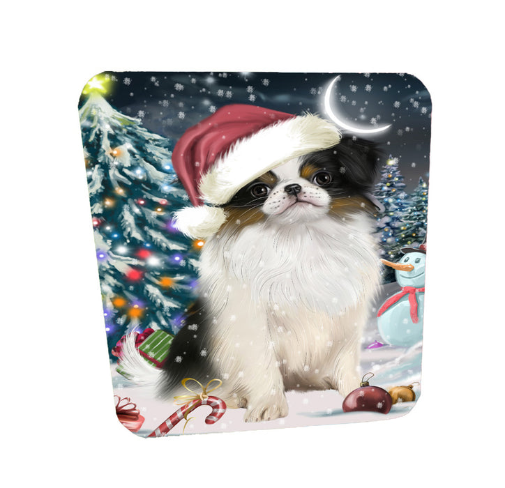 Christmas Holly Jolly Japanese Chin Dog Coasters Set of 4 CSTA58462