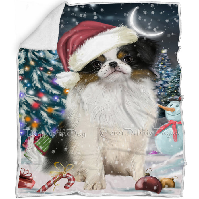 Have a Holly Jolly Christmas Japanese Chin Dog Blanket BLNKT143582