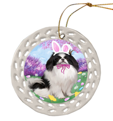 Easter holiday Japanese Chin Dog Doily Ornament DPOR58982