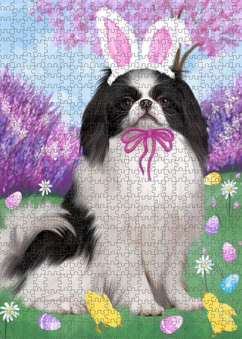 Easter holiday Japanese Chin Dog Portrait Jigsaw Puzzle for Adults Animal Interlocking Puzzle Game Unique Gift for Dog Lover's with Metal Tin Box PZL807