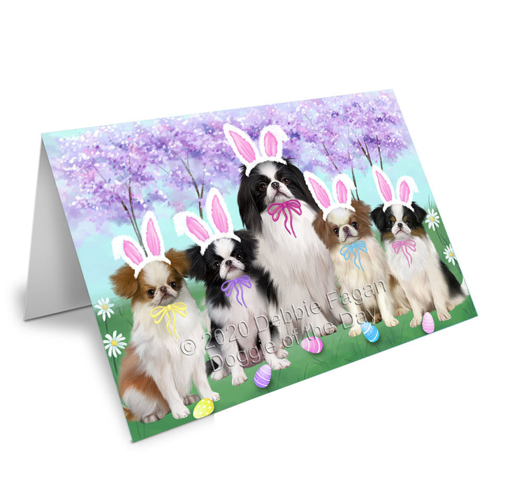 Easter Holiday Japanese Chin Dogs Handmade Artwork Assorted Pets Greeting Cards and Note Cards with Envelopes for All Occasions and Holiday Seasons