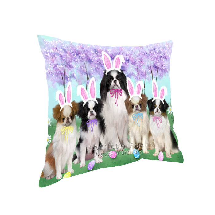 Easter Holiday Japanese Chin Dogs Pillow with Top Quality High-Resolution Images - Ultra Soft Pet Pillows for Sleeping - Reversible & Comfort - Ideal Gift for Dog Lover - Cushion for Sofa Couch Bed - 100% Polyester