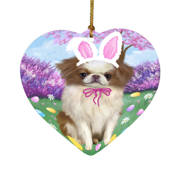 Easter holiday Japanese Chin Dog Heart Christmas Ornament HPORA59347