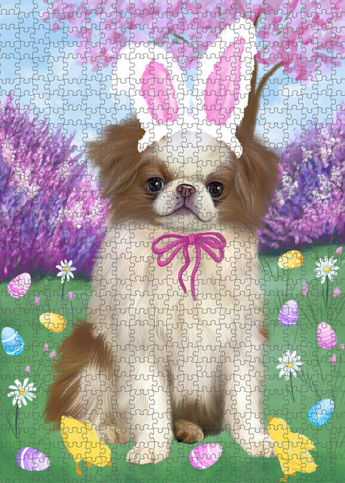 Easter holiday Japanese Chin Dog Portrait Jigsaw Puzzle for Adults Animal Interlocking Puzzle Game Unique Gift for Dog Lover's with Metal Tin Box PZL808