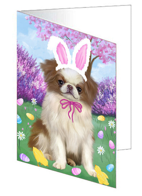 Easter holiday Japanese Chin Dog Handmade Artwork Assorted Pets Greeting Cards and Note Cards with Envelopes for All Occasions and Holiday Seasons
