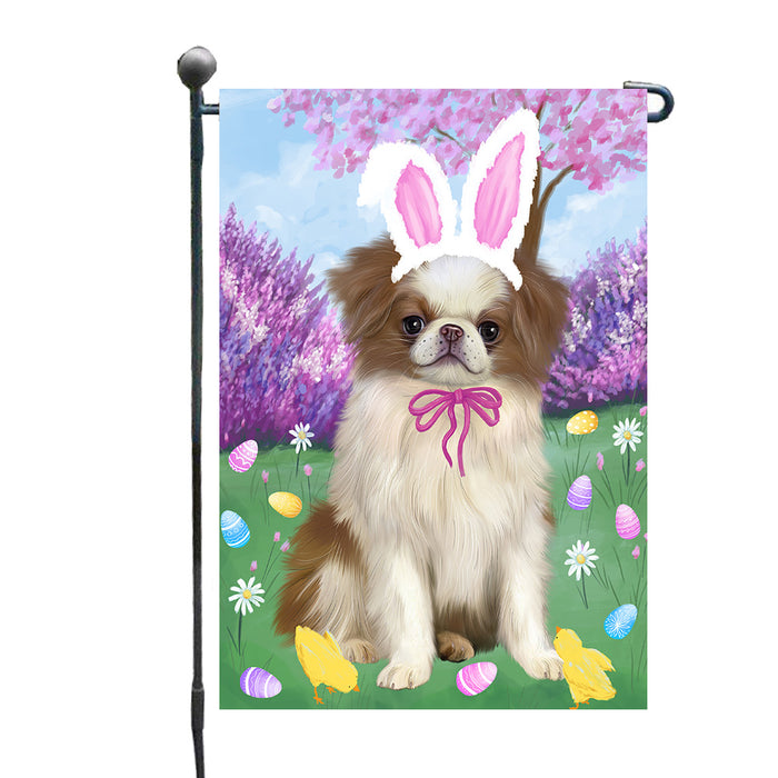 Easter holiday Japanese Chin Dog Garden Flags Outdoor Decor for Homes and Gardens Double Sided Garden Yard Spring Decorative Vertical Home Flags Garden Porch Lawn Flag for Decorations GFLG68338