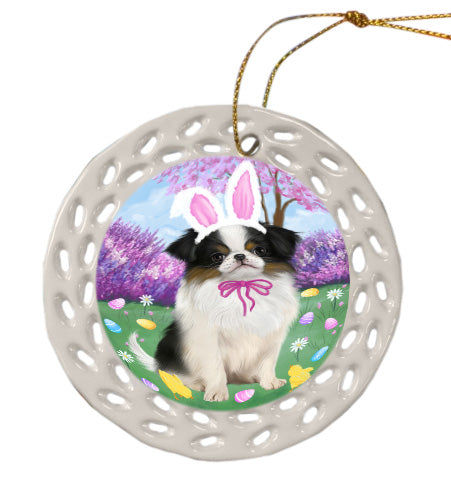 Easter holiday Japanese Chin Dog Doily Ornament DPOR58984