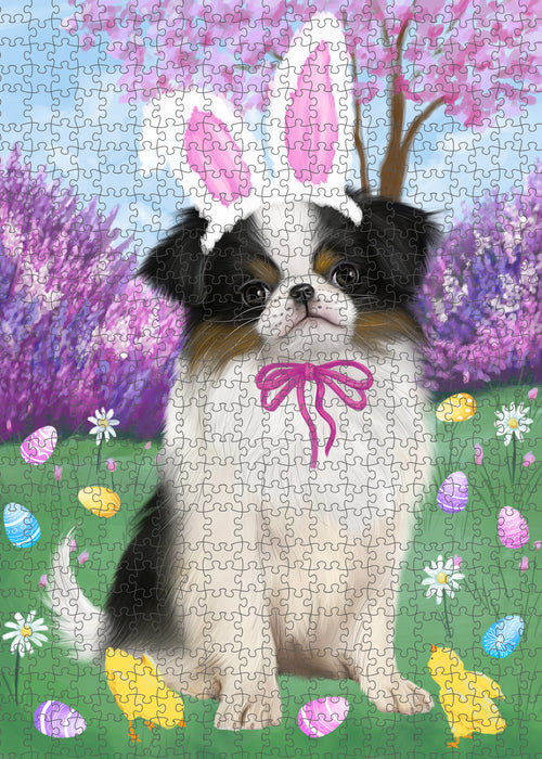 Easter holiday Japanese Chin Dog Portrait Jigsaw Puzzle for Adults Animal Interlocking Puzzle Game Unique Gift for Dog Lover's with Metal Tin Box PZL809