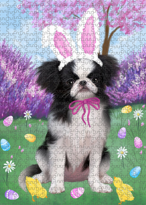 Easter holiday Japanese Chin Dog Portrait Jigsaw Puzzle for Adults Animal Interlocking Puzzle Game Unique Gift for Dog Lover's with Metal Tin Box PZL810