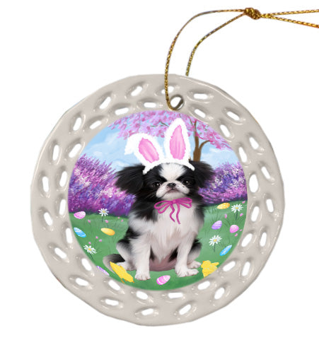 Easter holiday Japanese Chin Dog Doily Ornament DPOR58985