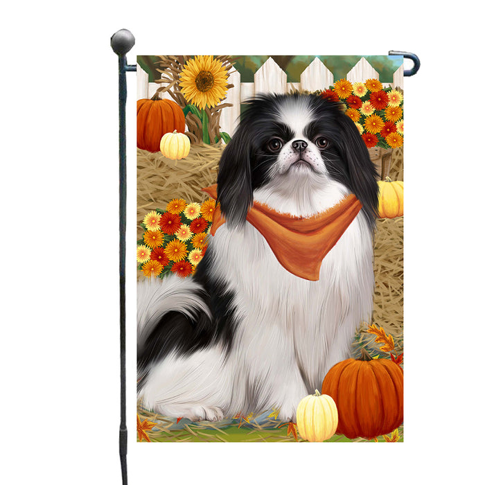 Fall Pumpkin Autumn Greeting Japanese Chin Dog Garden Flags Outdoor Decor for Homes and Gardens Double Sided Garden Yard Spring Decorative Vertical Home Flags Garden Porch Lawn Flag for Decorations GFLG68243